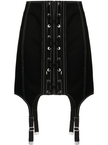 Dion Lee - high-waisted garter skirt - women - Cotton - 4 - Black
