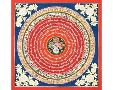 咒语曼荼罗——象征声音、空间与觉醒的手工唐卡