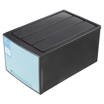 KEYWAY 聯府 馬卡龍抽屜整理箱  黑色  1個  65L