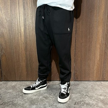 美國百分百【全新真品】Ralph Lauren 長褲 棉質 運動褲 綁繩 RL 小馬 長棉褲 黑色 CR38