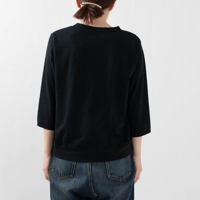 DANA FANEUIL ［ダナファヌル］ムラ糸天竺7分袖ワイドTシャツ D5721301 ナチュラルファッション　ナチュラル服　40代　50代　カジュアル　シンプル　ベーシック asahiya-group-first_d5721301