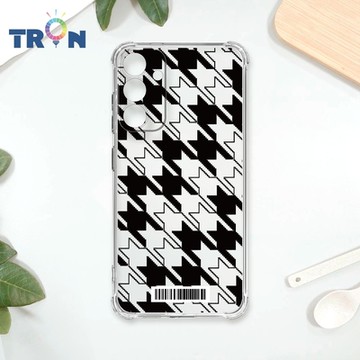 TRON 三星 A34 虛實剪影千鳥紋 四角防摔載具殼 軟殼 手機殼