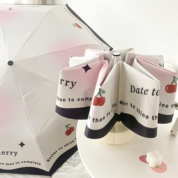 cherry櫻桃傘女晴雨兩用小巧太陽傘手動防曬防紫外線全自動遮陽傘