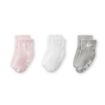 Nike 童襪 Non Slip Lightweight 寶寶襪 嬰兒襪 襪子 粉紅 白 灰 3雙入 NY2533012TD-002