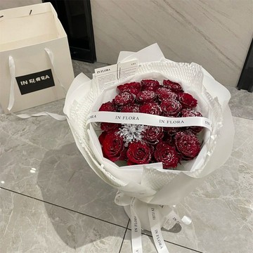 落雪玫瑰仿真花束成品聖誕節情人節送女友送閨蜜花束生日禮物表白