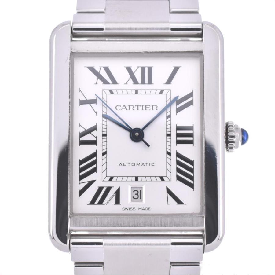 ☆良品★箱・保証書付き【CARTIER】カルティエ タンクソロXL デイト W5200028 自動巻き メンズ【ev10】