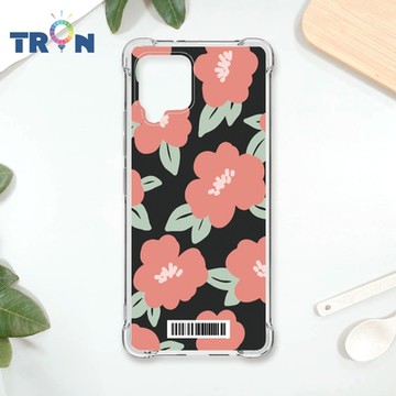 TRON 三星 A42 平塗手繪花朵A款 四角防摔載具殼 軟殼 手機殼
