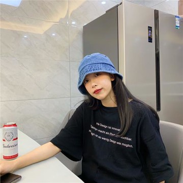 姚叔叔/難得一見的好版型顯瘦顯臉小收臉短檐水洗牛仔盆帽漁夫帽