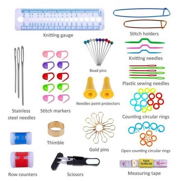 編み物 キット 金属 かぎ針 マフラー ツール 編み物セット 100ピース セット