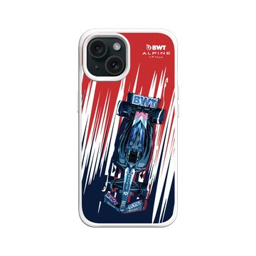 iPhone 15 SolidX 白 - Alpine - BWT Alpine Formula One Team A524 Comic Style