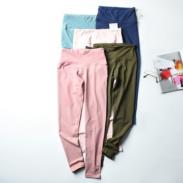 親膚好貨~大碼瑜伽褲夏季無痕裸感褲外穿健身運動蜜桃速干九分褲