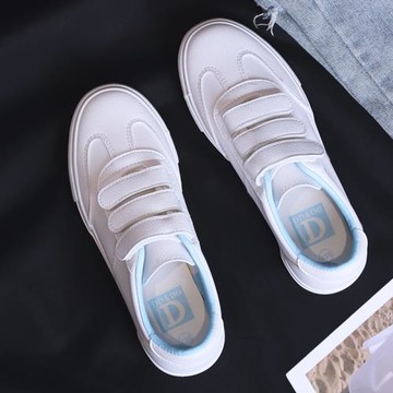 顯瘦魔術貼小白鞋女2025秋季新款女鞋學生爆款百搭韓版平底休閑鞋