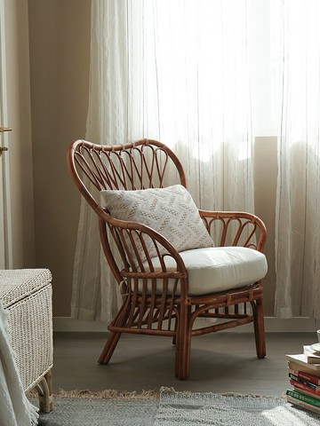 印尼民宿真藤籐椅復古藤編躺椅陽台客廳庭院休閑椅家用中古沙發椅 幸福驛站