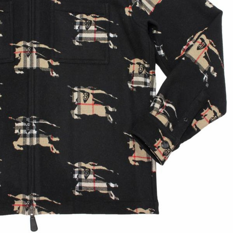 バーバリー BURBERRY PATERSON ウールブレンド ジップフロントシャツ 