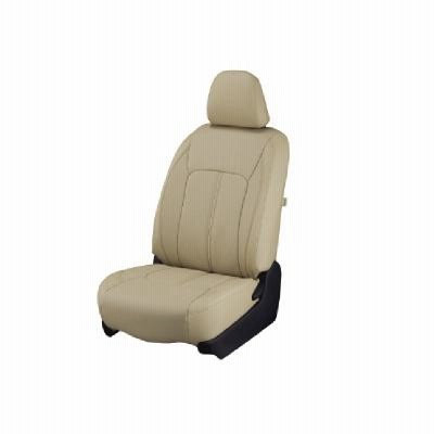 KSP210/MXPA10/MXPA15 ヤリス ヘッドレスト一体型 シートカバー リアルレザー タンベージュ