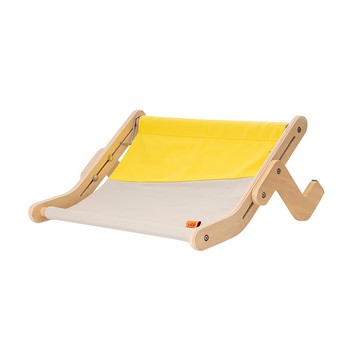 mewoofun 喵乎汪也 繽紛奇趣調節式貓掛床 可調節角度 親膚材質 穩固安全  47 x 39 x 21cm  日出(灰色 + 黃色)  1入