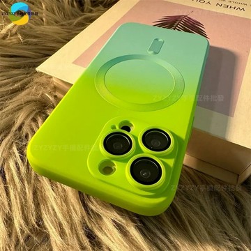 自帶鏡頭貼 液態雙色漸變磁吸 適用iPhone17e 16e 17 16 15 Pro Max Air + 防摔手機殼