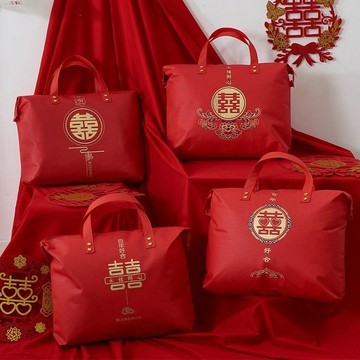 🎀免運臺灣有貨🎀結婚被子收納袋婚慶四件套包裝袋加厚防水防潮整理袋喜袋子手提袋