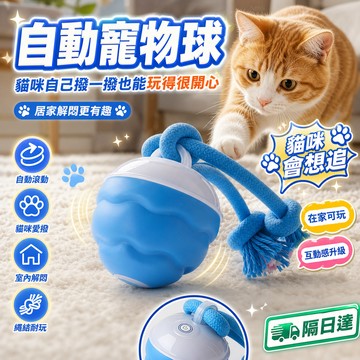 貓狗互動玩具 自動寵物球 智能滾動 不怕無聊 耐咬耐玩 TypeC充電 三種模式可切換 操作簡單 陪玩解悶 推薦人氣款