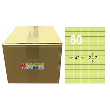 【龍德】A4三用電腦標籤 24.7x42mm 淺綠色1000入 / 箱 LD-839-G-B【APP滿額下單4%點數(單一帳號最高1500點)】5/31止