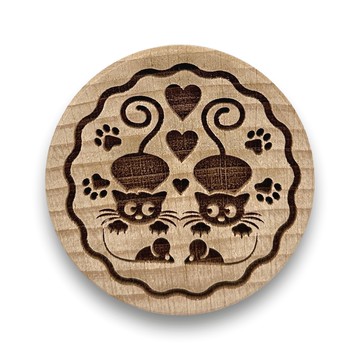 SOLO 歐洲家居 貓抓老鼠餅乾壓紋印章 5.5cm  木紋色  1個