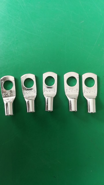 窺口冷壓端子100只SC6/10/16-6/8紫銅鍍錫短銅鼻子壓線銅鼻子接頭