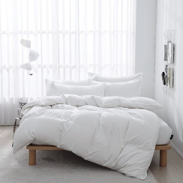 好關係 HAOKUANXI | 清新晝白-新天絲棉床邊口袋床包被套枕套組