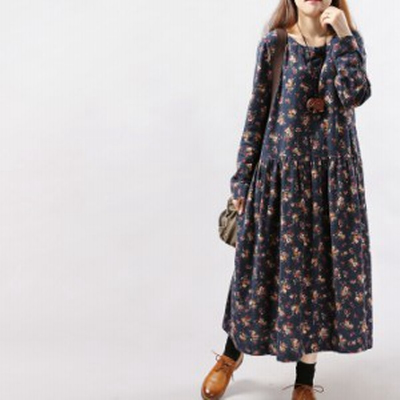 一部即納 ワンピース レトロ 花柄 長袖 ロング マキシ ワンピ かわいい ゆったり 春服 秋服 トップス レディース 春 秋 大きいサイズ 通販 Lineポイント最大1 0 Get Lineショッピング