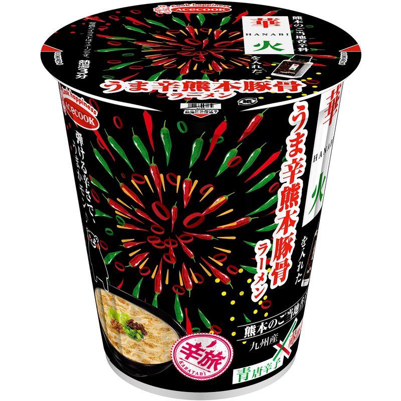 エースコック 辛旅 うま辛熊本豚骨ラーメン 華火入り 92g ×12個