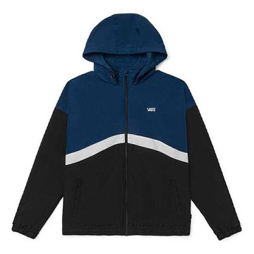 Men's Vans Colorblock Zipper Casual Hooded Jacket Blue