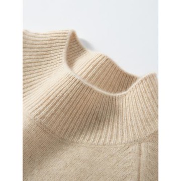 24秋冬新款半高領羊絨衫女100純山羊絨毛衣雙股加厚秋冬針織打底