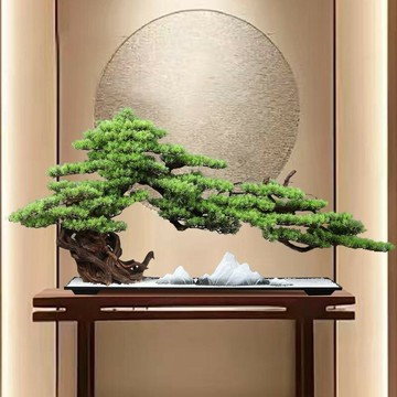 仿真植物 綠植造景 仿真綠植 免運 開立發票 仿真迎客松盆景辦公室擺件造景中式客廳玄關裝飾品裝飾室內酒店