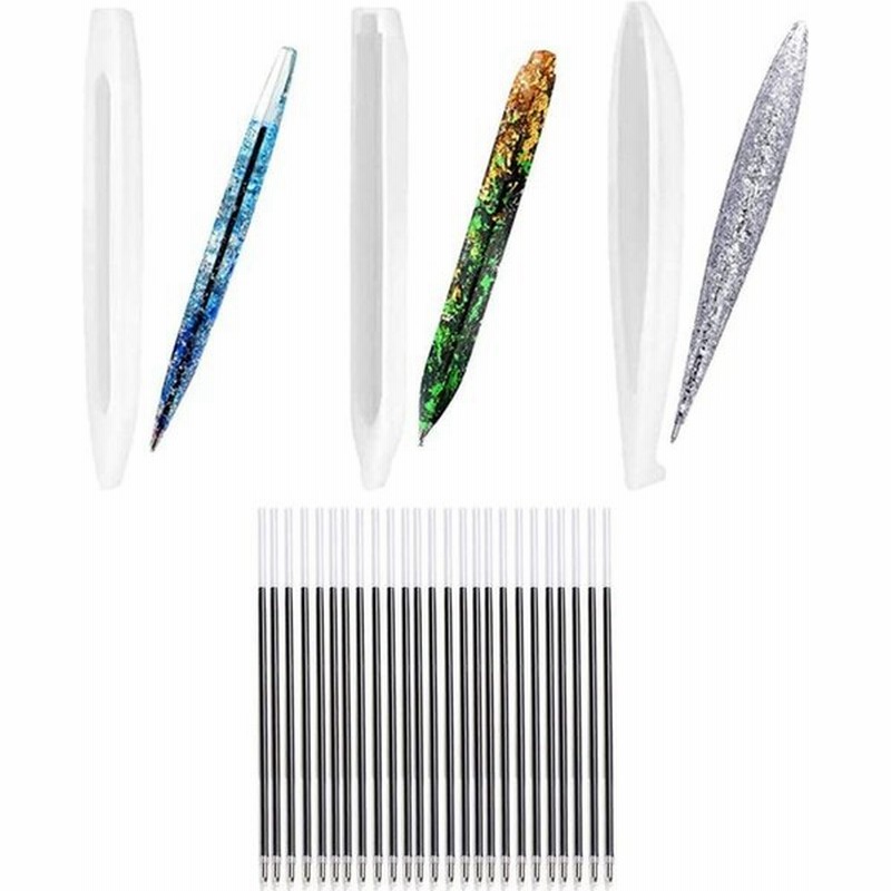 Kingsie シリコンモールド ペン形 3個セット ボールペン 芯付き 筆 Uvレジン型 鏡面仕上げ レジンモールド エポキシ樹脂 抜き型 ハンド 通販 Lineポイント最大get Lineショッピング