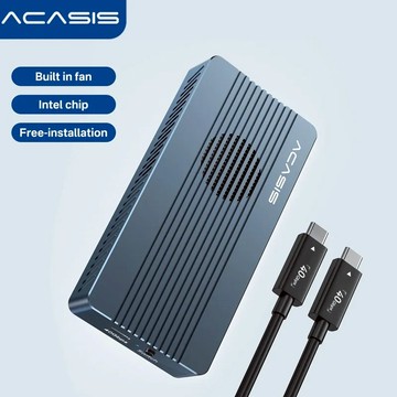ACASIS 40Gpbs NVME M.2 SSD外接盒兼容Thunderbolt/USB4/3接口,免安裝移动硬碟盒
