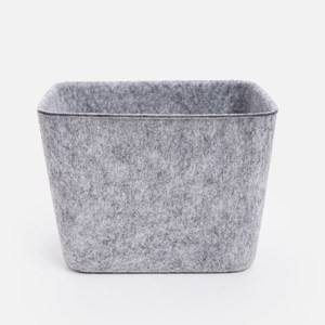 伊登毛氈收納籃 高長型淺灰