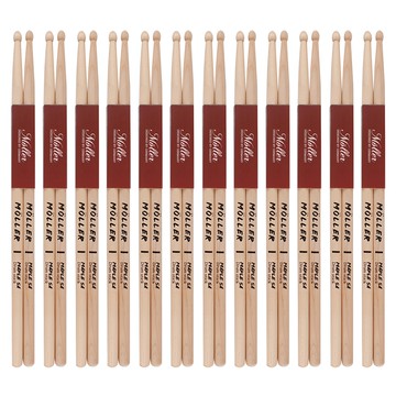 Möller 5A 練習鼓棒  5A(長406mm x 直徑14.3mm)  原木色  12個