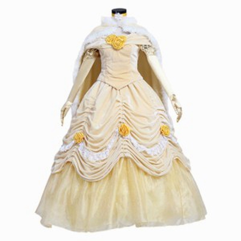 高品質 高級コスプレ衣装 ディズニー 美女と野獣 風 プリンセス ベル タイプ ドレス Belle Princess Cosplay Costume Dress With Cape 通販 Lineポイント最大1 0 Get Lineショッピング