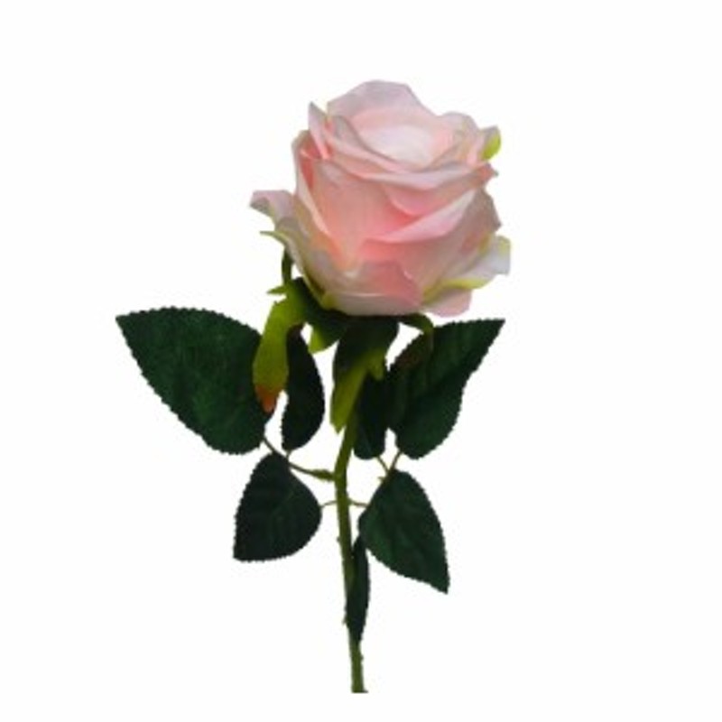 バラ 薔薇 造花 1輪 ベビーピンク 002-011 花の大きさ：直径7cm 全体の
