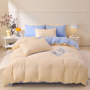 純色簡約水洗棉床包組 柔軟透氣適合裸睡 床單 被套 四件套 純色四季通用床包四件組 床品 套件 宿舍三件套