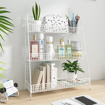 桌面置物架辦公桌上多層鐵藝小書架子宿舍床頭書桌飄窗收納架小型