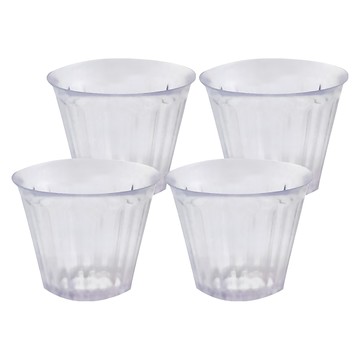 Pearl Life 珍珠金屬 防摔條紋玻璃杯 HC-300  透明色  4個