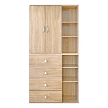 《HOPMA》四抽六格組合式衣斗櫃 台灣製造 衣櫥 收納櫃-淺橡(漂流)木