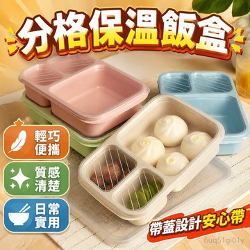 新品免運高顔值塑料分格保溫飯盒學生上班族帶蓋方形便噹盒便攜餐具批髮微波便當盒 國小國中便當盒
