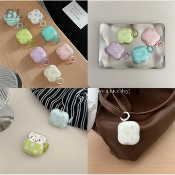 小衆韓系氣質清新透色波點 適用於 airpods 4 Pro 3 2 保護套 蘋果 1/2/3/4代保護殼 蘋果耳機套