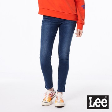 Lee 418 彈性中腰緊身窄管牛仔褲 女 中深藍 Urban Riders LL19026234X