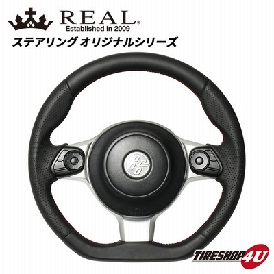 REAL ステアリング SUBARU BRZ / TOYOTA 86 オリジナル 品番:GR-LPB-RD オールレザー (レッド×ブラック ユーロステッチ)