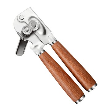 PUSH!餐廳廚房用品新款304不銹鋼花梨木柄開罐器易開罐罐頭開口器開瓶器D361