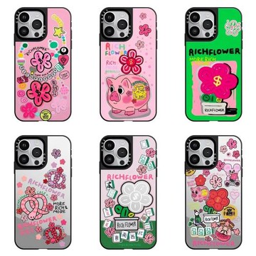 caseti聯名RICHFLOWER有錢花新年款適用iPhone6promax手機殼蘋果15pro百搭14可愛13亞克力防摔鏡面12明星款