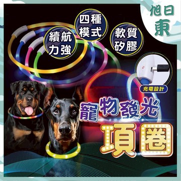 【台灣現貨⚡速發】寵物項圈 USB寵物發光項圈 寵物LED項圈 寵物發光項圈 LED項圈 發亮項圈 狗狗項圈 夜行項圈
