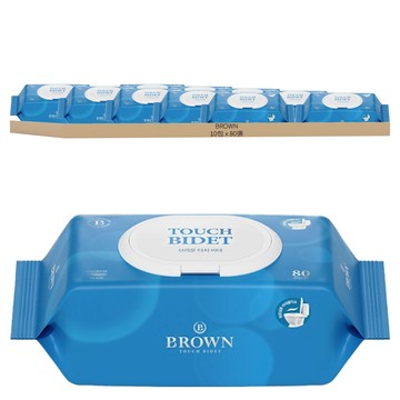 BROWN Touch 溫和低敏濕紙巾 掀蓋型  80張  10包